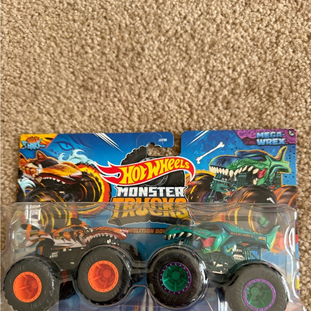 Hot wheels monster trucks-Tiger Shark vs Mega Wrex. New unopened package.$12